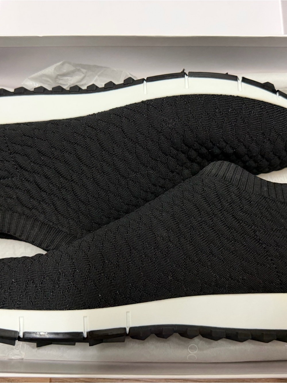 Jimmy Choo Black Knit Slip-On Sneakers